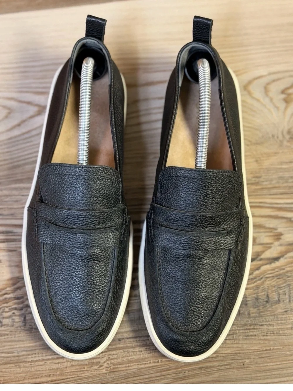 Vionic Uptown Leather Loafers Black Sneaker Sole Womens Size 9 Comfort Shoes